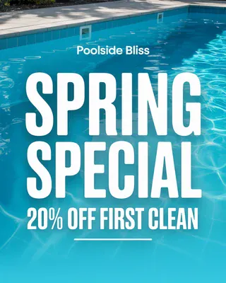 Poster made by Spark for the sample brand Poolside Bliss: Spring special, 20% off